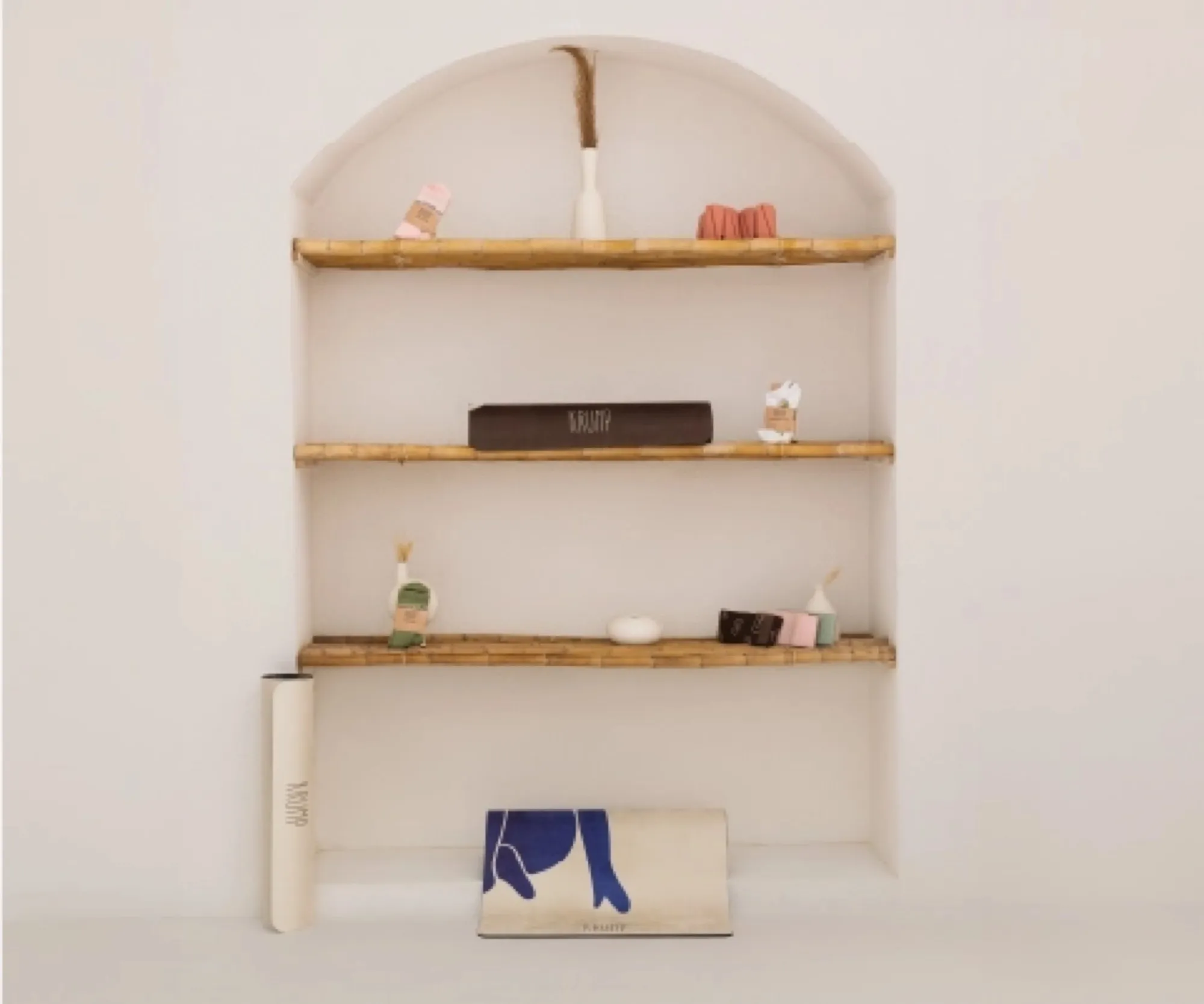 KRUMP accessories on arched shelves